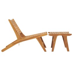 vidaXL Gartenstuhl mit Fußablage Massivholz Teak
