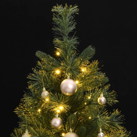 vidaXL Künstlicher Weihnachtsbaum Klappbar 150 LEDs & Kugeln 150 cm
