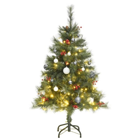 vidaXL Künstlicher Weihnachtsbaum Klappbar 150 LEDs & Kugeln 150 cm