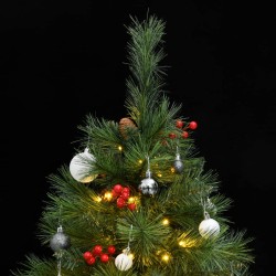 vidaXL Künstlicher Weihnachtsbaum Klappbar 150 LEDs & Kugeln 150 cm