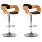 Barhocker 2 Stk. Schwarz Bugholz und Kunstleder Barhocker 2 Stk. Schwarz Bugholz und Kunstleder