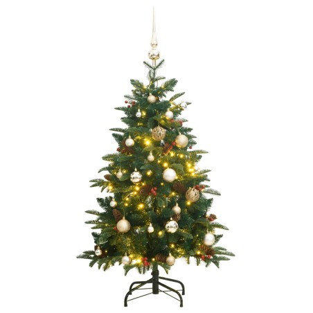 vidaXL Künstlicher Weihnachtsbaum Klappbar 150 LEDs & Kugeln 150 cm