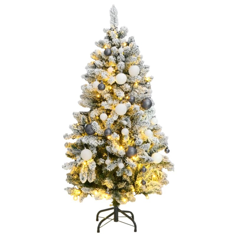 vidaXL Künstlicher Weihnachtsbaum Klappbar 150 LEDs & Kugeln 150 cm vidaXL Künstlicher Weihnachtsbaum Klappbar 150 LEDs & Kugeln 150 cm
