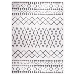vidaXL Teppich Waschbar Schwarz und Weiß 120x170 cm Rutschfest