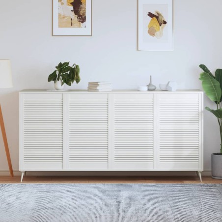 vidaXL Schranktüren Lamellen-Design 4 Stk Weiß 99,3x59,4 cm Massivholz