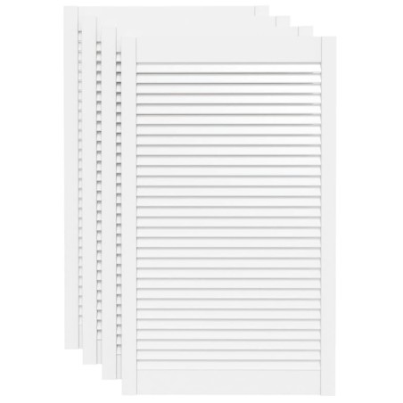 vidaXL Schranktüren Lamellen-Design 4 Stk Weiß 99,3x59,4 cm Massivholz