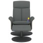 vidaXL Massagesessel mit Fußhocker Dunkelgrau Stoff vidaXL Massagesessel mit Fußhocker Dunkelgrau Stoff