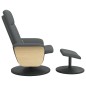 vidaXL Massagesessel mit Fußhocker Dunkelgrau Stoff vidaXL Massagesessel mit Fußhocker Dunkelgrau Stoff