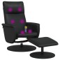 vidaXL Massagesessel mit Fußhocker Schwarz Kunstleder vidaXL Massagesessel mit Fußhocker Schwarz Kunstleder