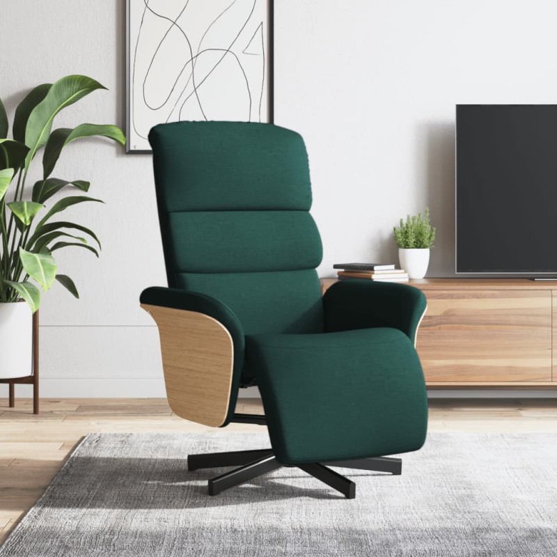 vidaXL Relaxsessel mit Fußteil Dunkelgrün Stoff vidaXL Relaxsessel mit Fußteil Dunkelgrün Stoff