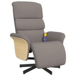 vidaXL Massagesessel mit Fußteil Taupe Stoff