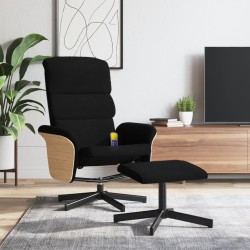 vidaXL Massagesessel mit Fußhocker Schwarz Stoff