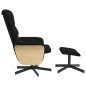 vidaXL Massagesessel mit Fußhocker Schwarz Stoff vidaXL Massagesessel mit Fußhocker Schwarz Stoff