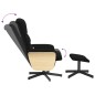 vidaXL Massagesessel mit Fußhocker Schwarz Stoff vidaXL Massagesessel mit Fußhocker Schwarz Stoff