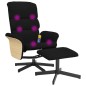 vidaXL Massagesessel mit Fußhocker Schwarz Stoff vidaXL Massagesessel mit Fußhocker Schwarz Stoff