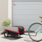 vidaXL Lastenanhänger für Fahrrad Schwarz und Rot 30 kg Eisen vidaXL Lastenanhänger für Fahrrad Schwarz und Rot 30 kg Eisen