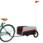 vidaXL Lastenanhänger für Fahrrad Schwarz und Rot 30 kg Eisen vidaXL Lastenanhänger für Fahrrad Schwarz und Rot 30 kg Eisen