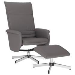 vidaXL Relaxsessel mit Fußhocker Grau Kunstleder