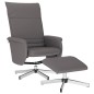 vidaXL Relaxsessel mit Fußhocker Grau Kunstleder vidaXL Relaxsessel mit Fußhocker Grau Kunstleder