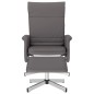 vidaXL Relaxsessel mit Fußhocker Grau Kunstleder vidaXL Relaxsessel mit Fußhocker Grau Kunstleder