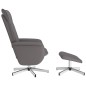 vidaXL Relaxsessel mit Fußhocker Grau Kunstleder vidaXL Relaxsessel mit Fußhocker Grau Kunstleder