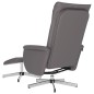 vidaXL Relaxsessel mit Fußhocker Grau Kunstleder vidaXL Relaxsessel mit Fußhocker Grau Kunstleder