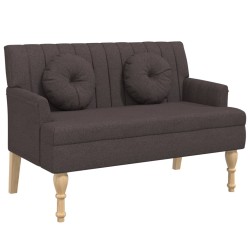 vidaXL Sitzbank mit Kissen Dunkelbraun 113x64,5x75,5 cm Stoff