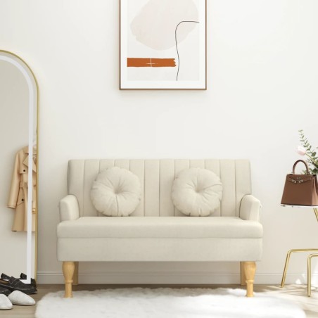 vidaXL Sitzbank mit Kissen Leinen 113x64,5x75,5 cm Stoff