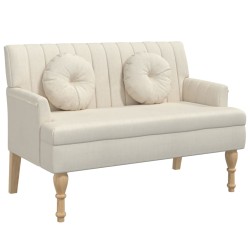 vidaXL Sitzbank mit Kissen Leinen 113x64,5x75,5 cm Stoff