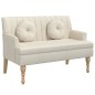 vidaXL Sitzbank mit Kissen Leinen 113x64,5x75,5 cm Stoff vidaXL Sitzbank mit Kissen Leinen 113x64,5x75,5 cm Stoff
