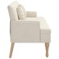 vidaXL Sitzbank mit Kissen Leinen 113x64,5x75,5 cm Stoff vidaXL Sitzbank mit Kissen Leinen 113x64,5x75,5 cm Stoff
