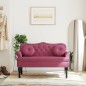 vidaXL Sitzbank mit Kissen Weinrot 120,5x65x75 cm Samt vidaXL Sitzbank mit Kissen Weinrot 120,5x65x75 cm Samt