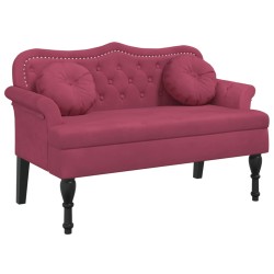 vidaXL Sitzbank mit Kissen Weinrot 120,5x65x75 cm Samt