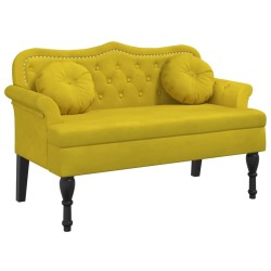 vidaXL Sitzbank mit Kissen Gelb 120,5x65x75 cm Samt