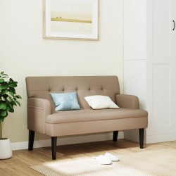 vidaXL Sitzbank mit Rückenlehne Cappuccino 112x65,5x75 cm Kunstleder