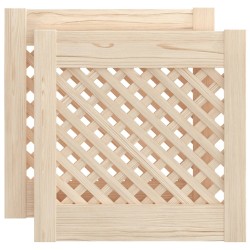 vidaXL Schranktüren 2 Stk. Gitter-Design 39,5x39,5cm Massivholz Kiefer