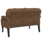 vidaXL Sitzbank mit Rückenlehne Braun 119,5x64,5x75 cm Wildleder-Optik vidaXL Sitzbank mit Rückenlehne Braun 119,5x64,5x75 cm Wildleder-Optik