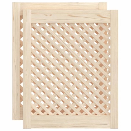 vidaXL Schranktüren 2 Stk. Gitterdesign 49,5x61,5 cm Massivholz Kiefer