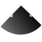 Eckregale 2 Stk. Verchromte Halterungen Glas Schwarz 35x35cm Eckregale 2 Stk. Verchromte Halterungen Glas Schwarz 35x35cm