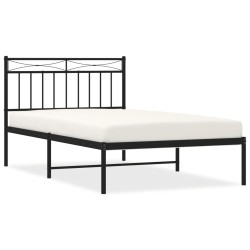 vidaXL Bettgestell mit Kopfteil Metall Schwarz 100x200 cm