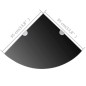 Eckregale 2 Stk. Verchromte Halterungen Glas Schwarz 35x35cm Eckregale 2 Stk. Verchromte Halterungen Glas Schwarz 35x35cm