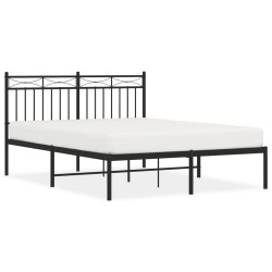 vidaXL Bettgestell mit Kopfteil Metall Schwarz 135x190 cm