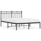 vidaXL Bettgestell mit Kopfteil Metall Schwarz 135x190 cm vidaXL Bettgestell mit Kopfteil Metall Schwarz 135x190 cm