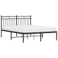 vidaXL Bettgestell mit Kopfteil Metall Schwarz 135x190 cm vidaXL Bettgestell mit Kopfteil Metall Schwarz 135x190 cm