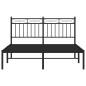 vidaXL Bettgestell mit Kopfteil Metall Schwarz 135x190 cm vidaXL Bettgestell mit Kopfteil Metall Schwarz 135x190 cm