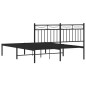 vidaXL Bettgestell mit Kopfteil Metall Schwarz 135x190 cm vidaXL Bettgestell mit Kopfteil Metall Schwarz 135x190 cm