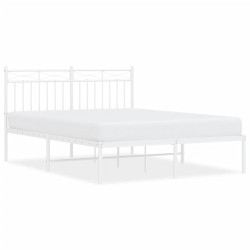vidaXL Bettgestell mit Kopfteil Metall Weiß 140x200 cm