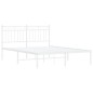 vidaXL Bettgestell mit Kopfteil Metall Weiß 140x200 cm vidaXL Bettgestell mit Kopfteil Metall Weiß 140x200 cm