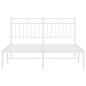 vidaXL Bettgestell mit Kopfteil Metall Weiß 140x200 cm vidaXL Bettgestell mit Kopfteil Metall Weiß 140x200 cm