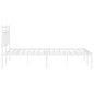 vidaXL Bettgestell mit Kopfteil Metall Weiß 140x200 cm vidaXL Bettgestell mit Kopfteil Metall Weiß 140x200 cm